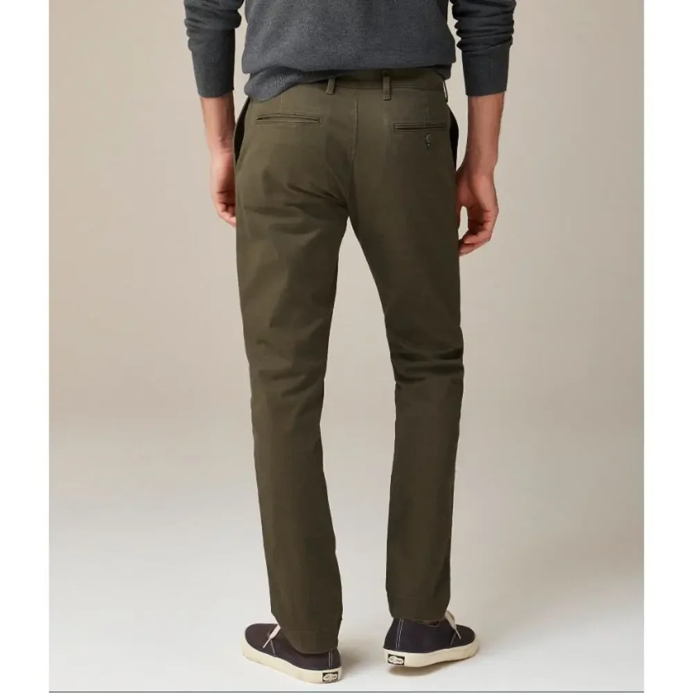 J.Crew 484 Slim-fit Stretch Chino Pants Mens 34x26 Catskill Green Twill Zip Fly
